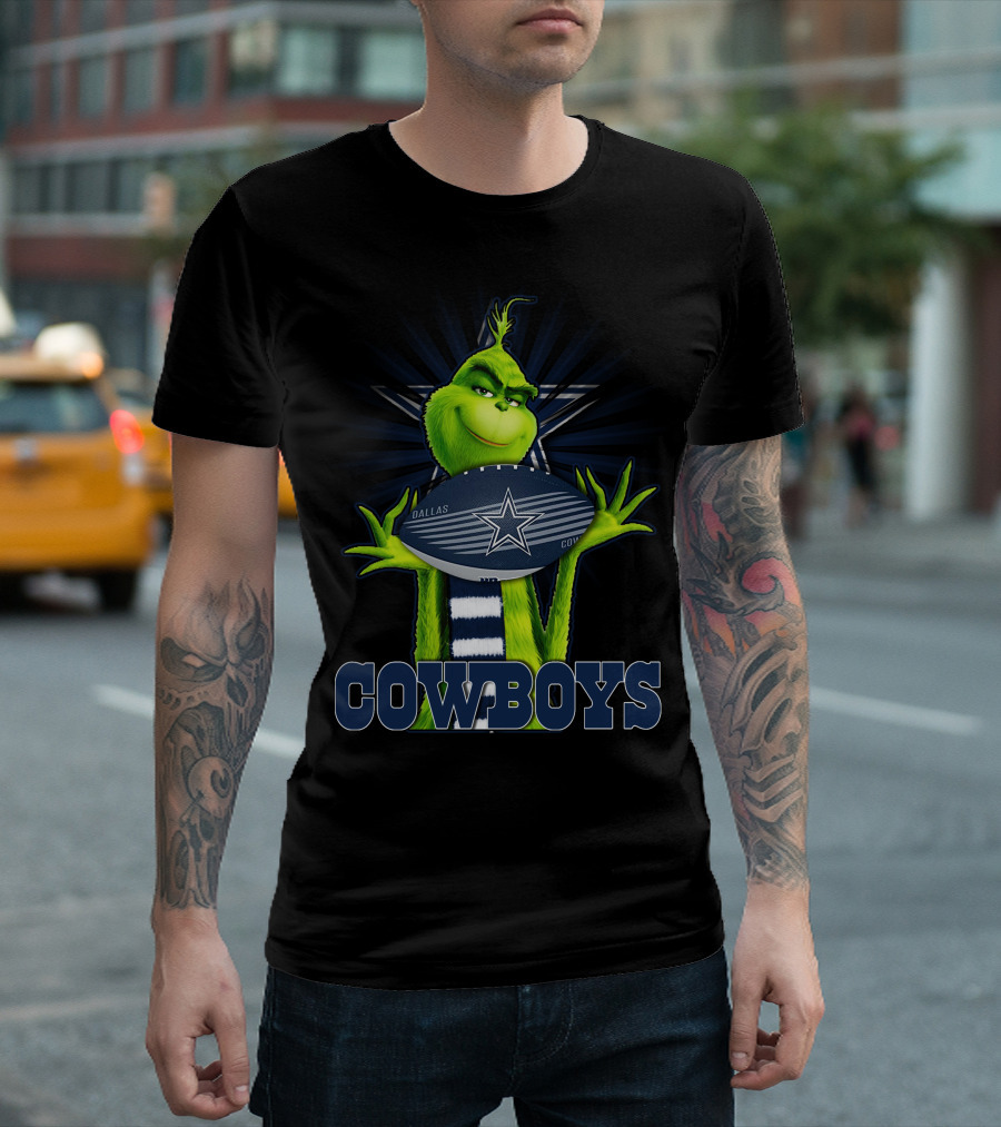 Grinch Holding Dallas Cowboys Football Nfl Fan T-Shirt