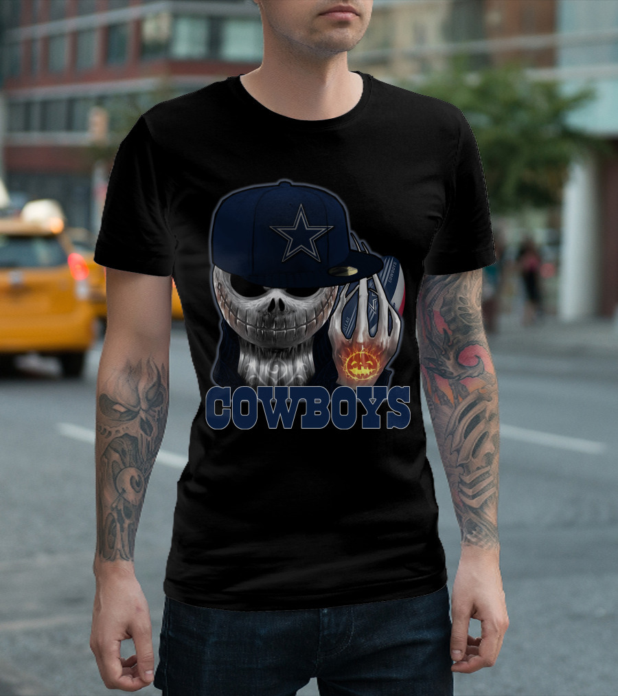 Jackskull Cowboys Halloween Football T-Shirt