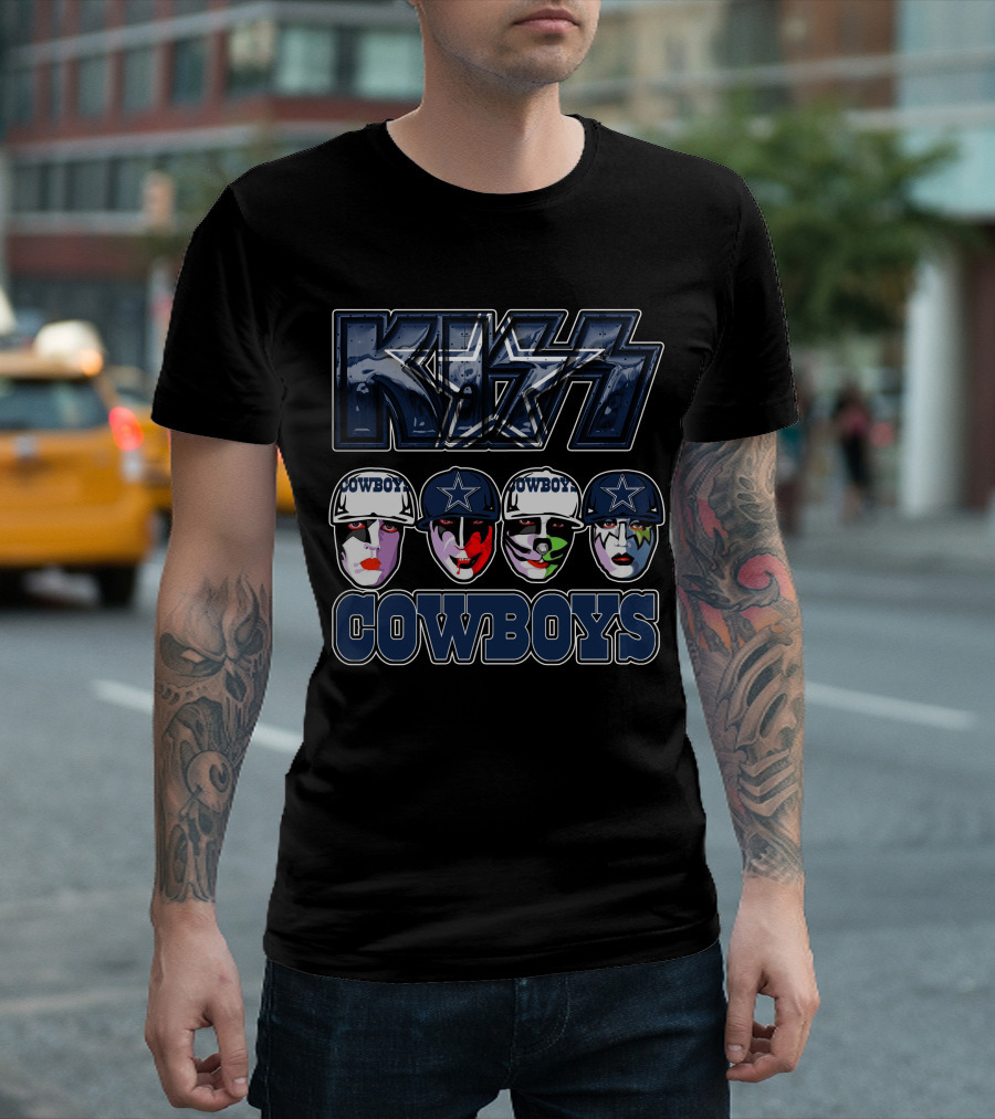 Kiss Cowboys Dallas Football Faces T-Shirt
