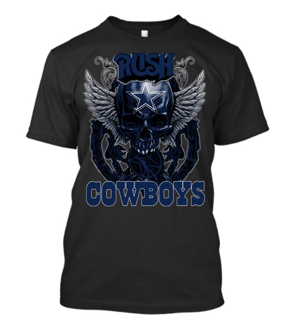 Rush Dallas Cowboys Skull Wings Star T-Shirt