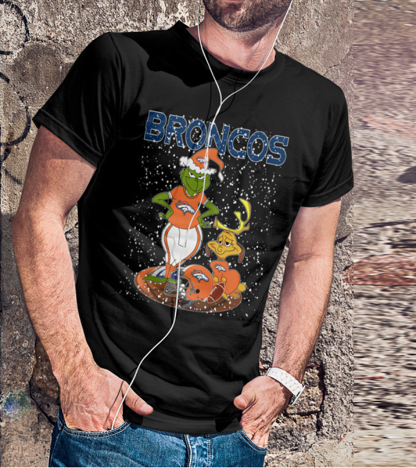 Grinchxmas DENVER BRONCOS Holiday Spirit MaxNFL T-Shirt