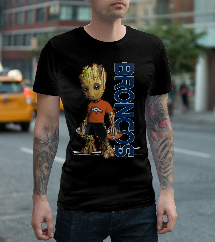 Groot Denver Broncos Football Fan Gear T-Shirt
