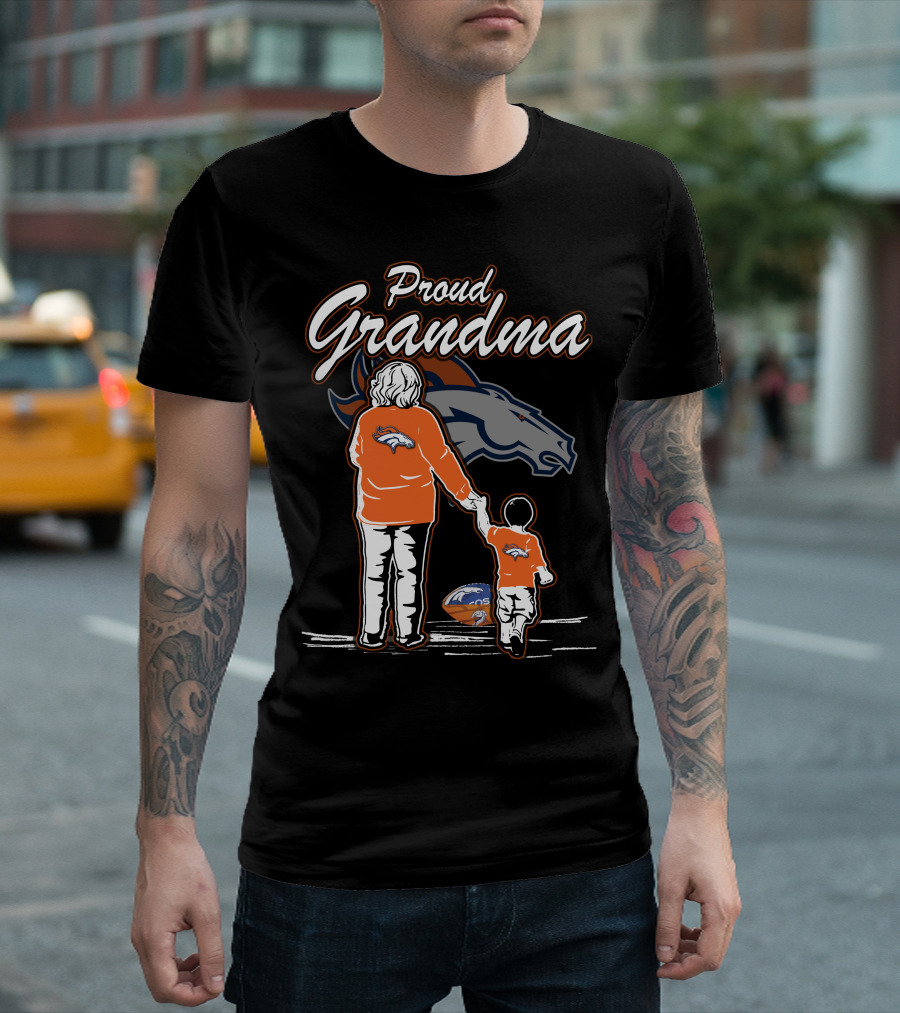 Proud Grandma Denver Broncos Fan with Child T-Shirt
