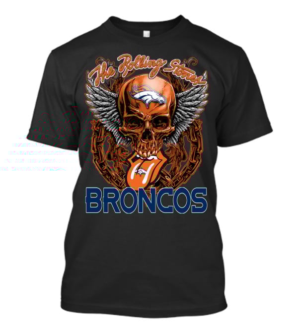 The Rolling Stones Denver Broncos Skull Wings T-Shirt