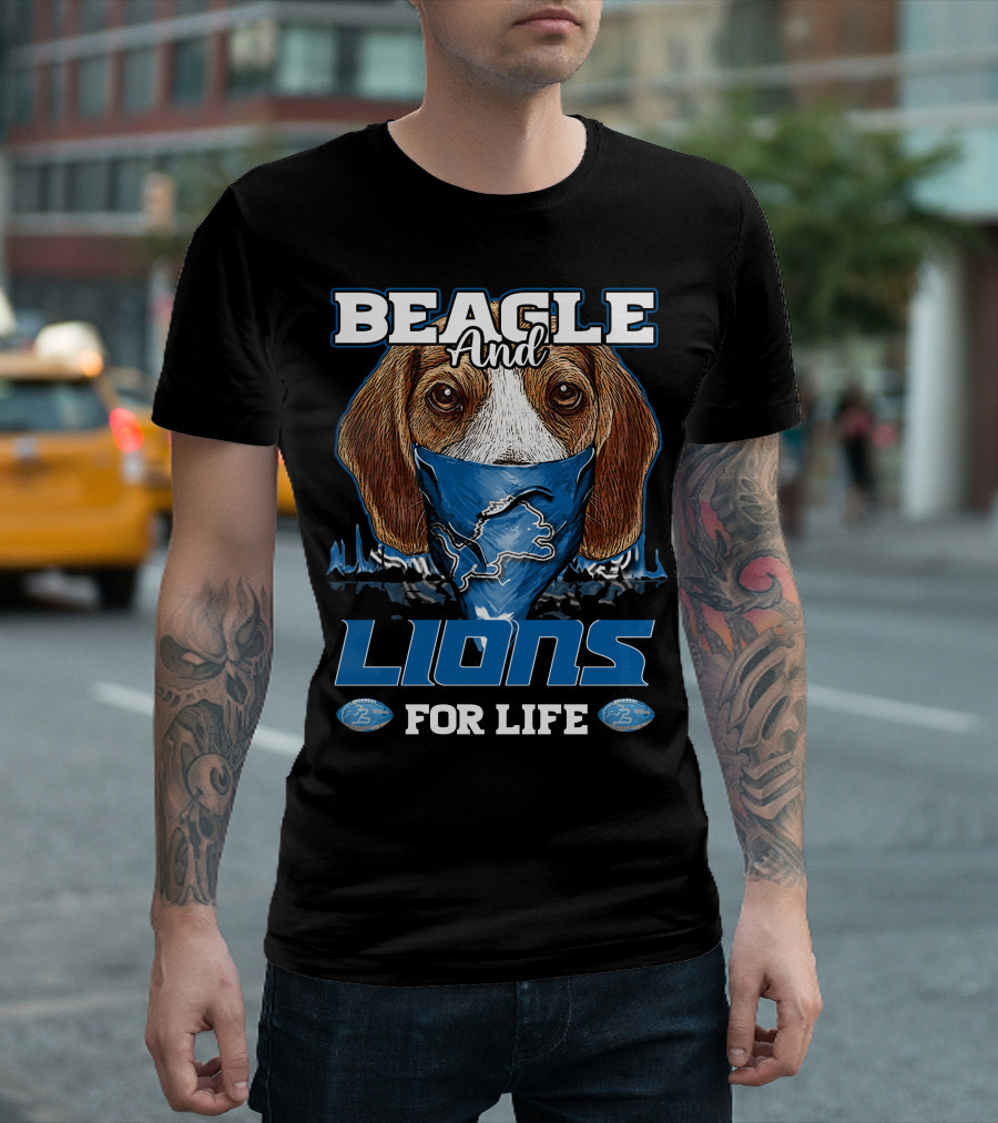 BEAGLE AND LIONS FOR LIFE DETROIT T-Shirt