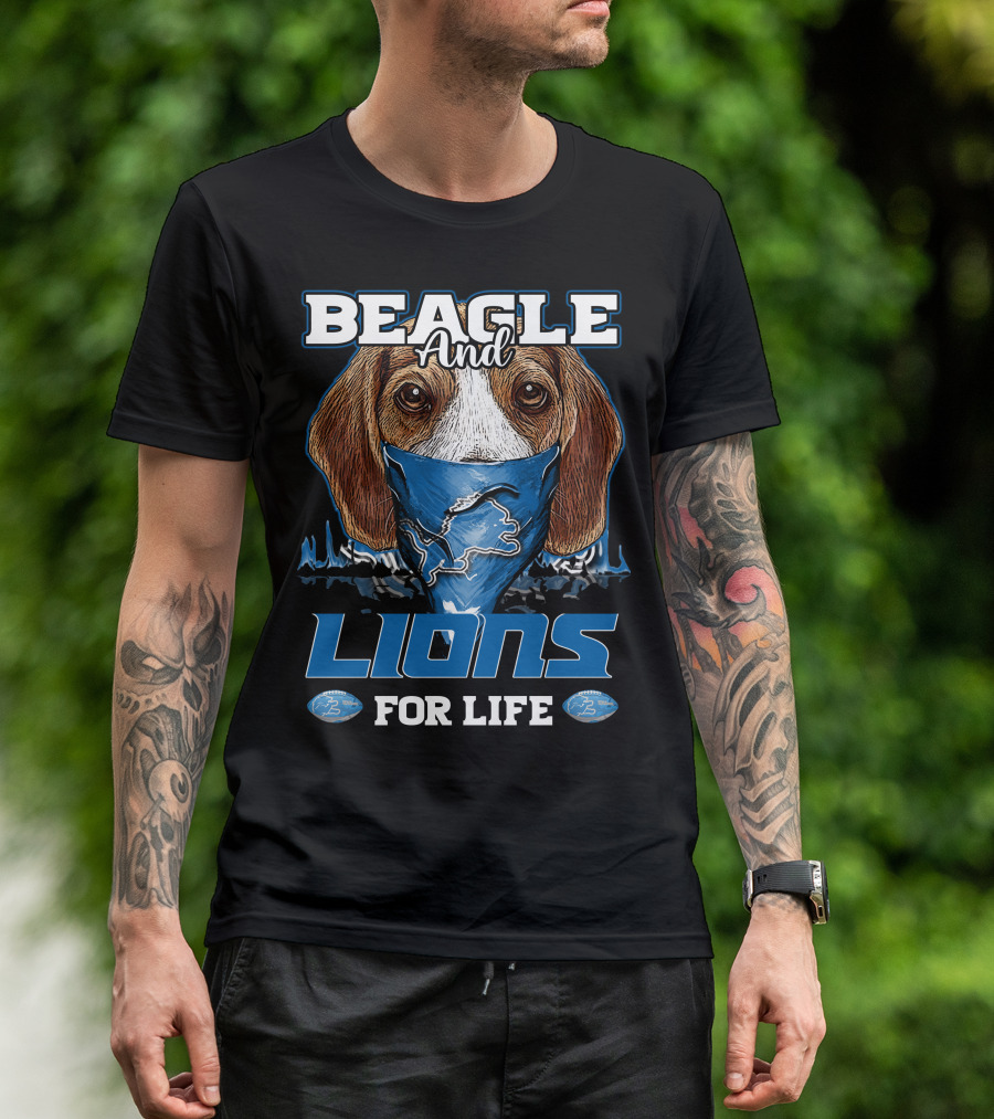 BEAGLE AND LIONS FOR LIFE DETROIT T-Shirt