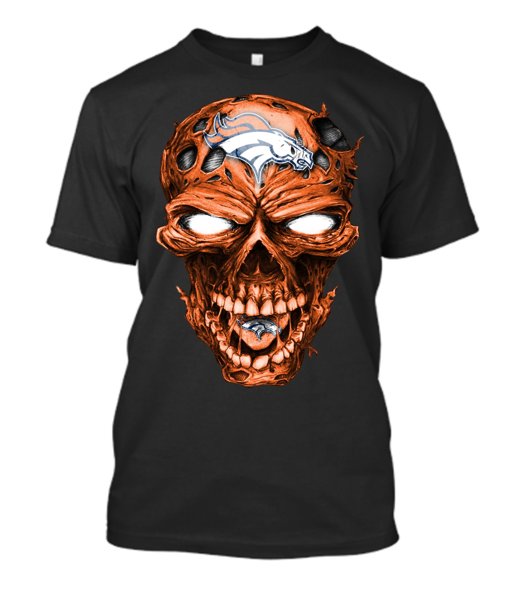 Skull Denver Broncos NFL Logo Horror T-Shirt