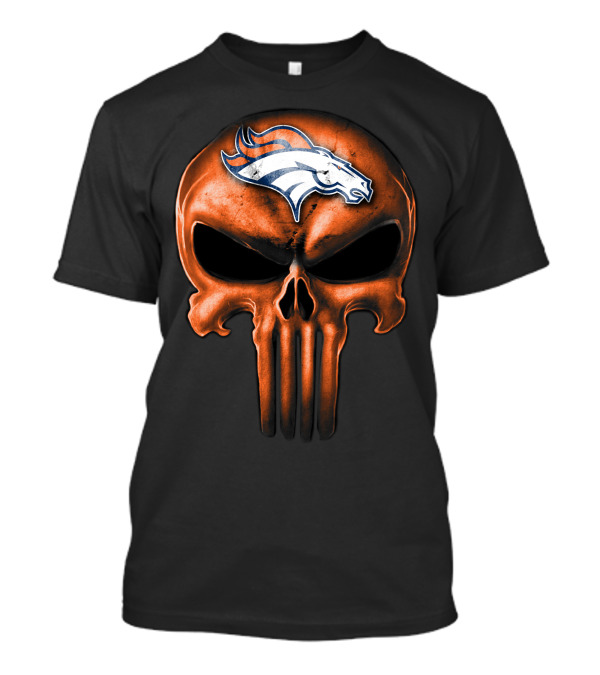 Skull Denver Broncos Logo Fusion T-Shirt
