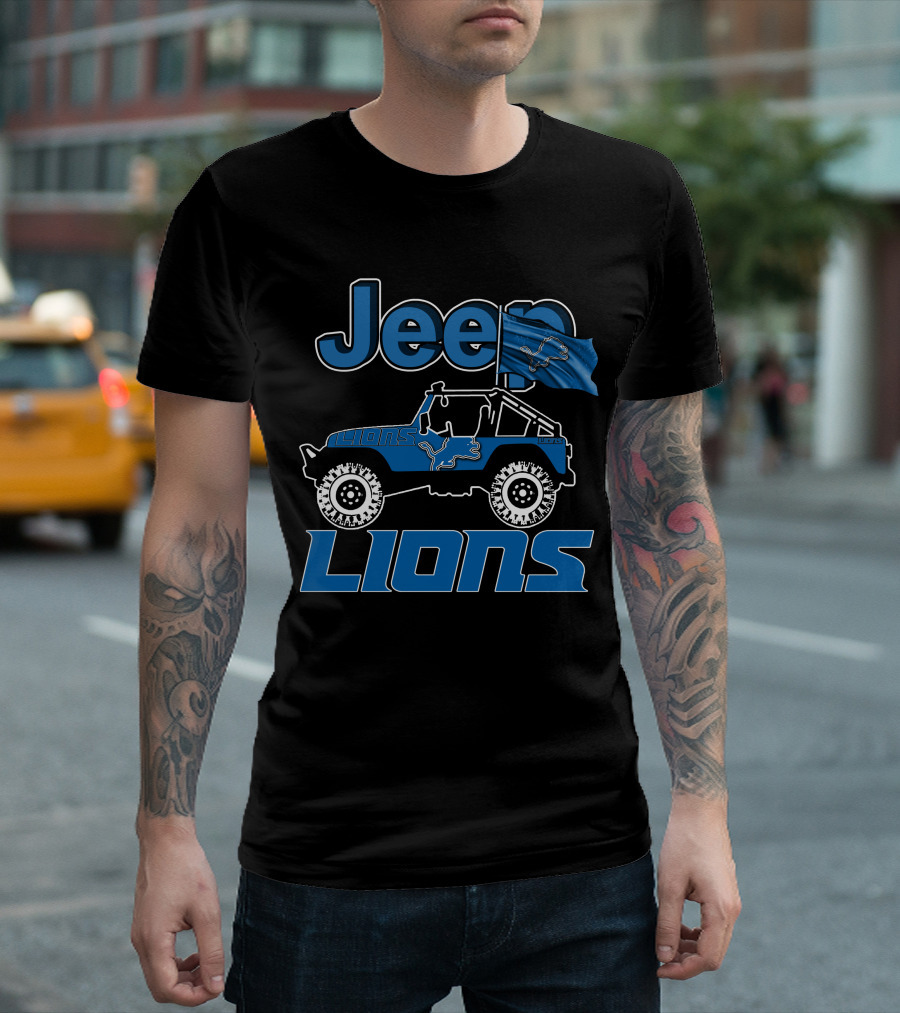 Jeep Detroit Lions Football Team Collaboration T-Shirt