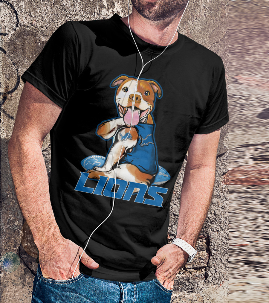 Pittbull Detroit Lions Football T-Shirt