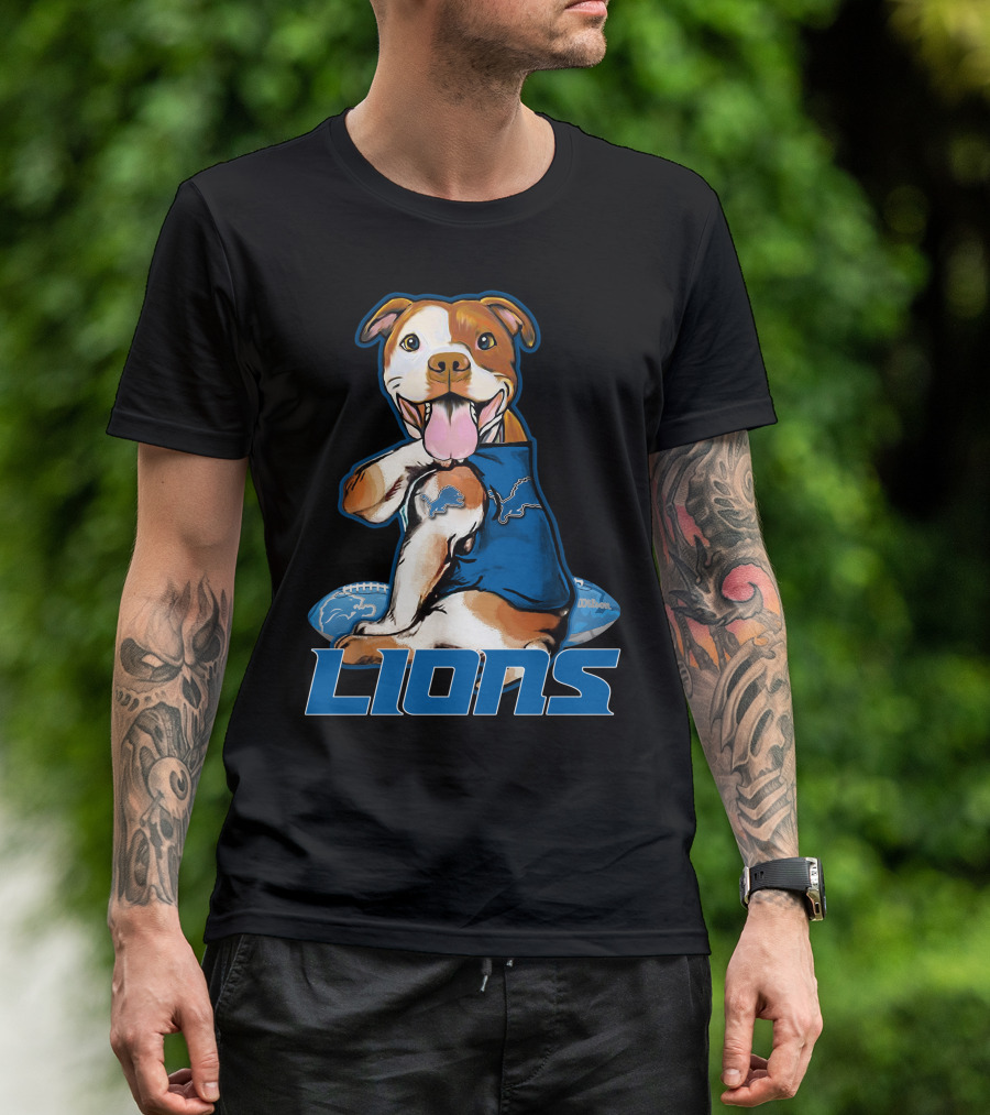 Pittbull Detroit Lions Football T-Shirt