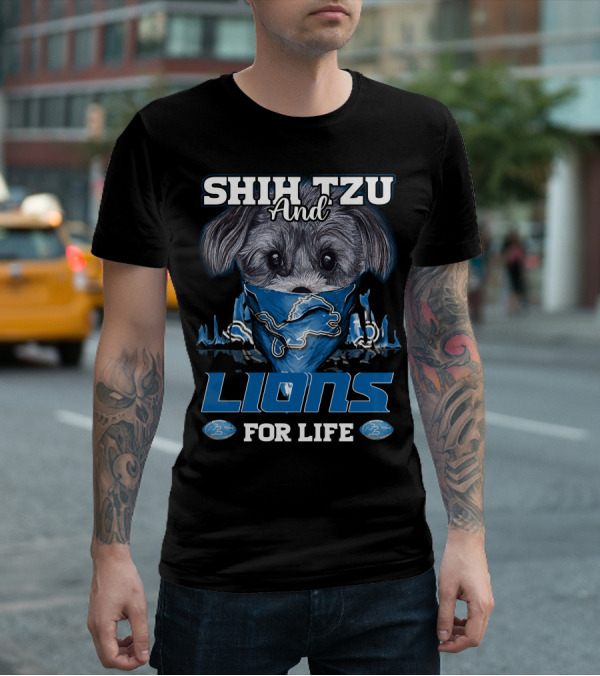 SHIH TZU AND LIONS FOR LIFE DETROIT T-Shirt