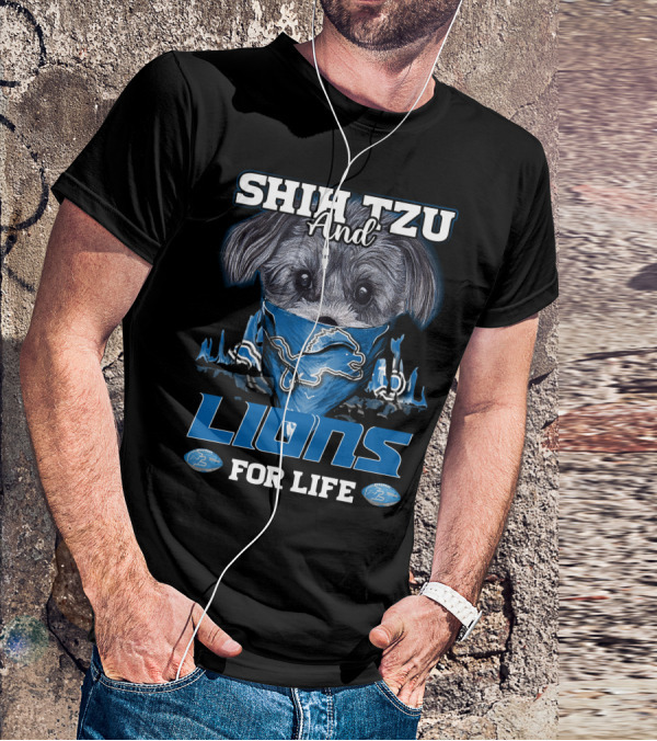 SHIH TZU AND LIONS FOR LIFE DETROIT T-Shirt