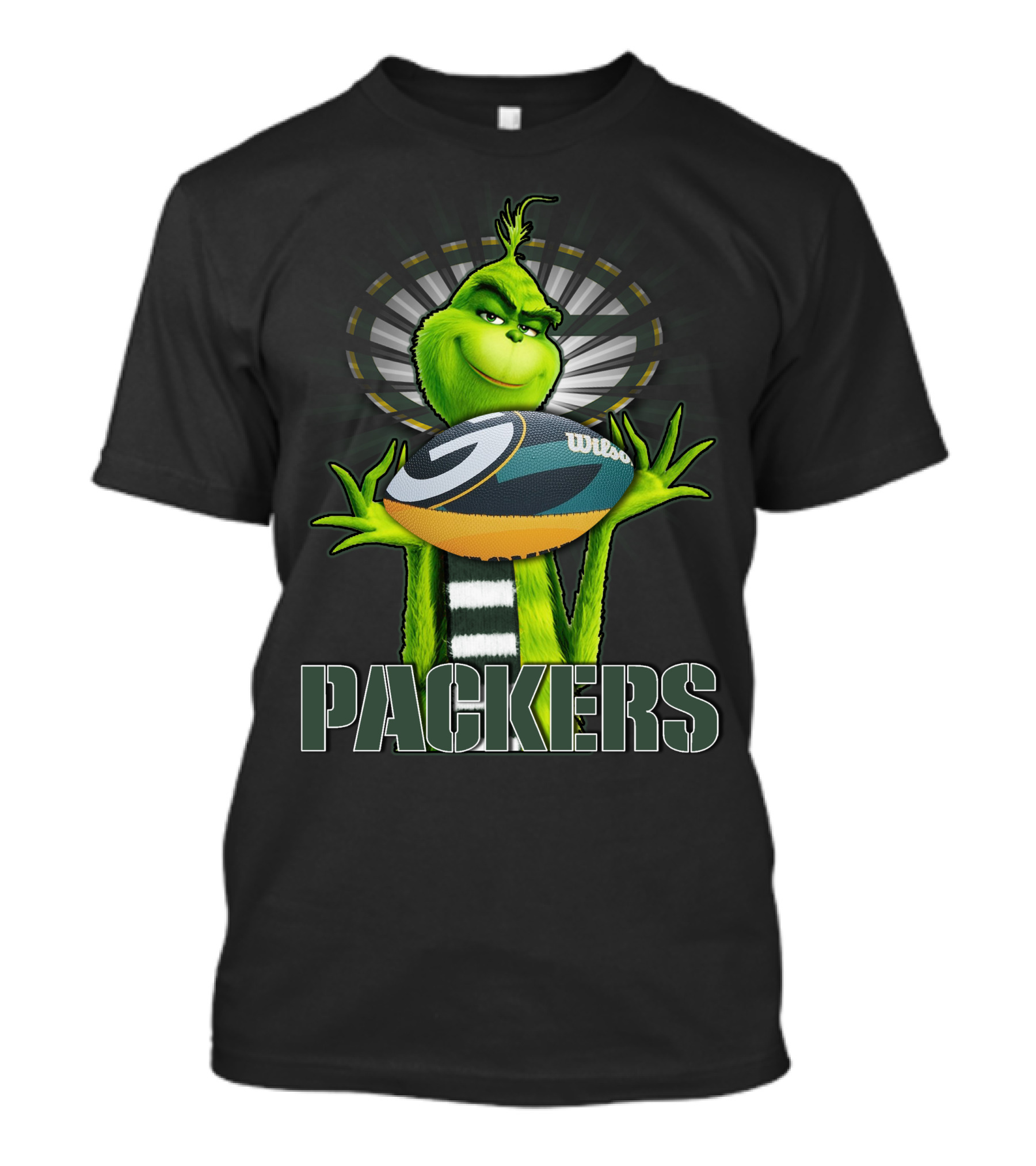 Grinch Holding Wilson Football Packers T-Shirt