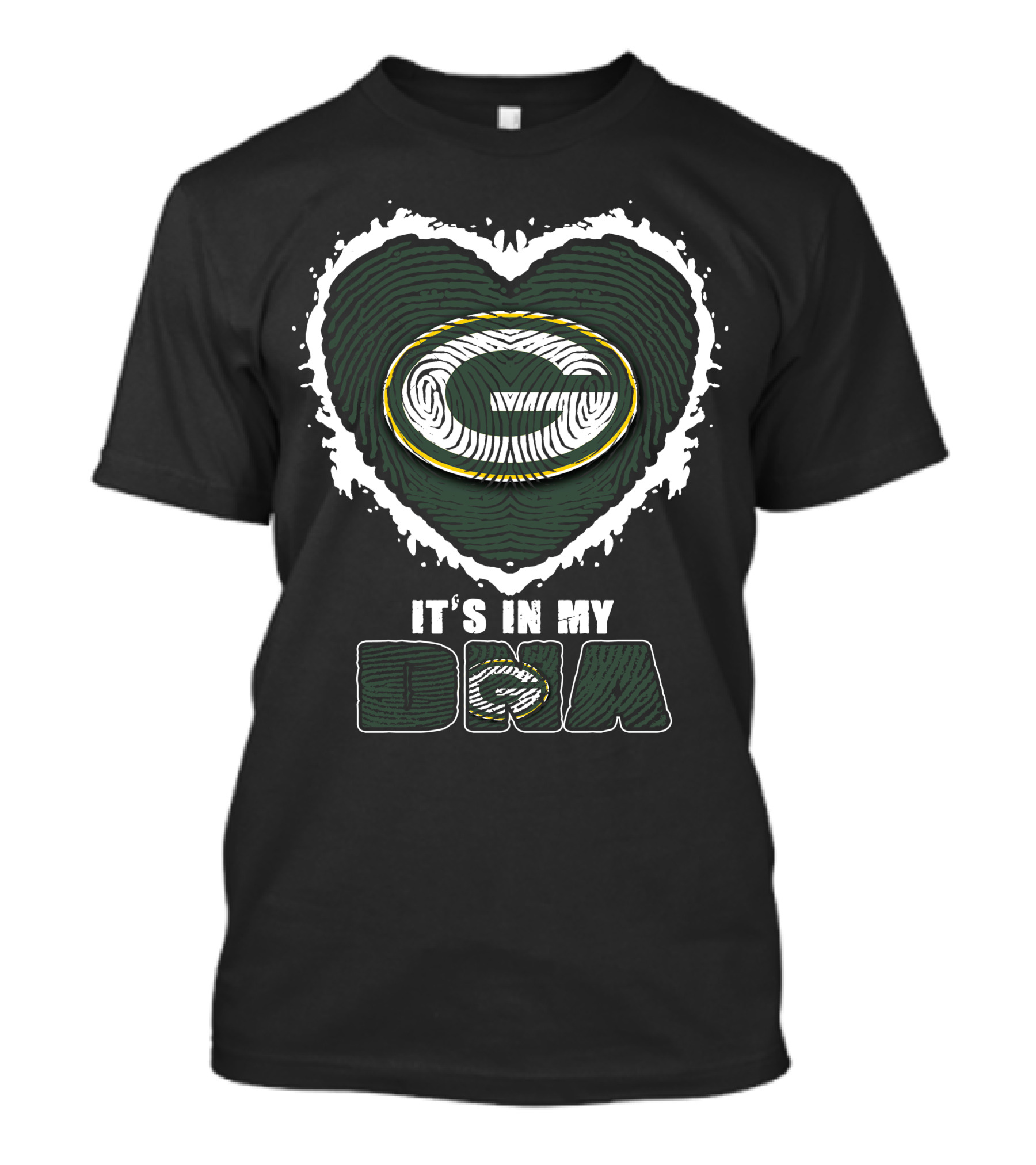 It's In My DNA Green Bay Packers Heart Fingerprint T-Shirt