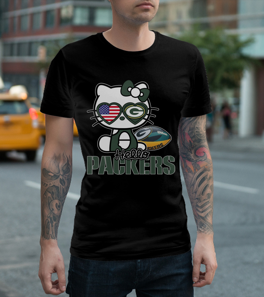 Hello Kitty Green Bay Packers USA Football Fan T-Shirt