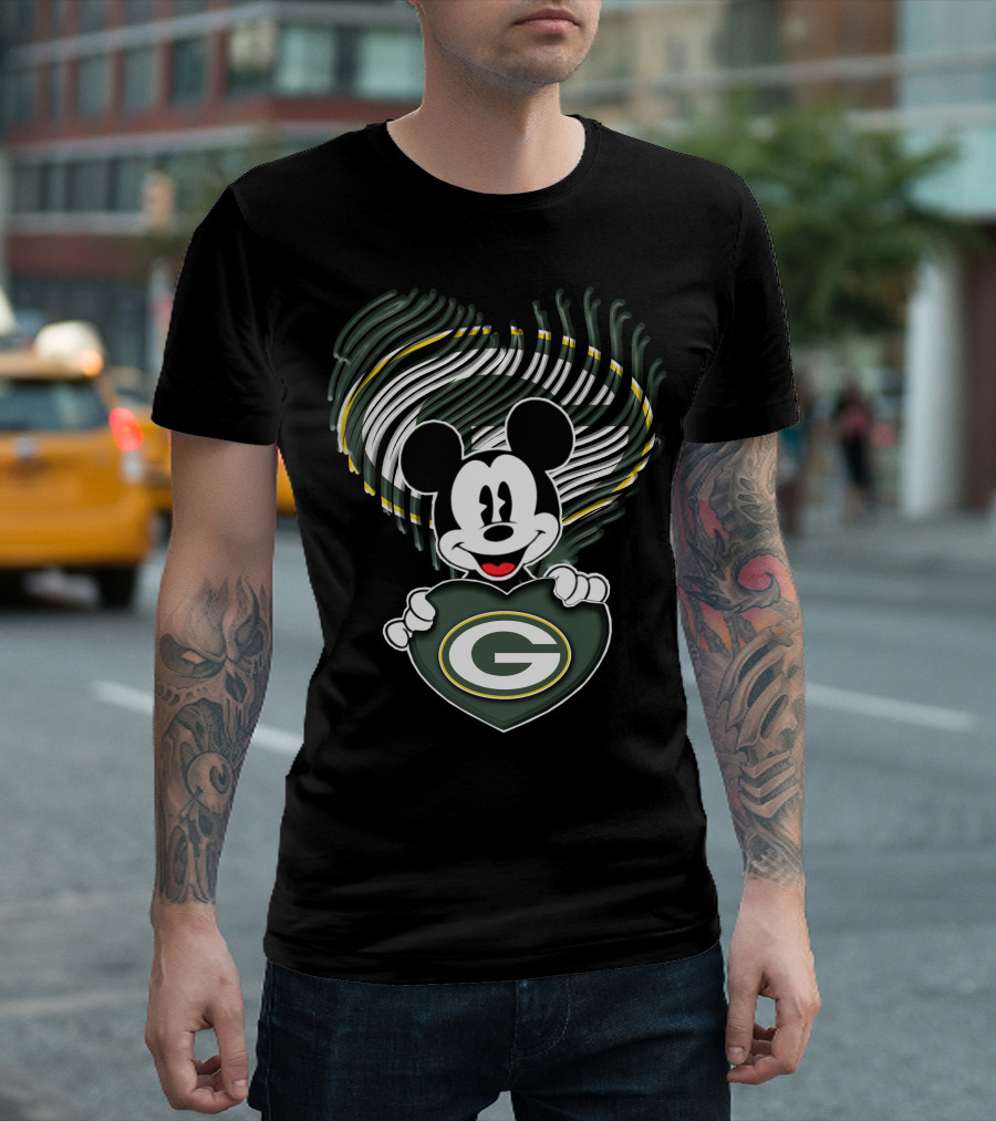 Mick Green Bay Packers Heart Fan T-Shirt