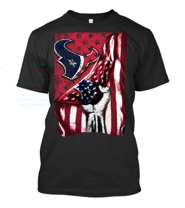 Patriotic Houston Texans Stars And Stripes Flag T-Shirt