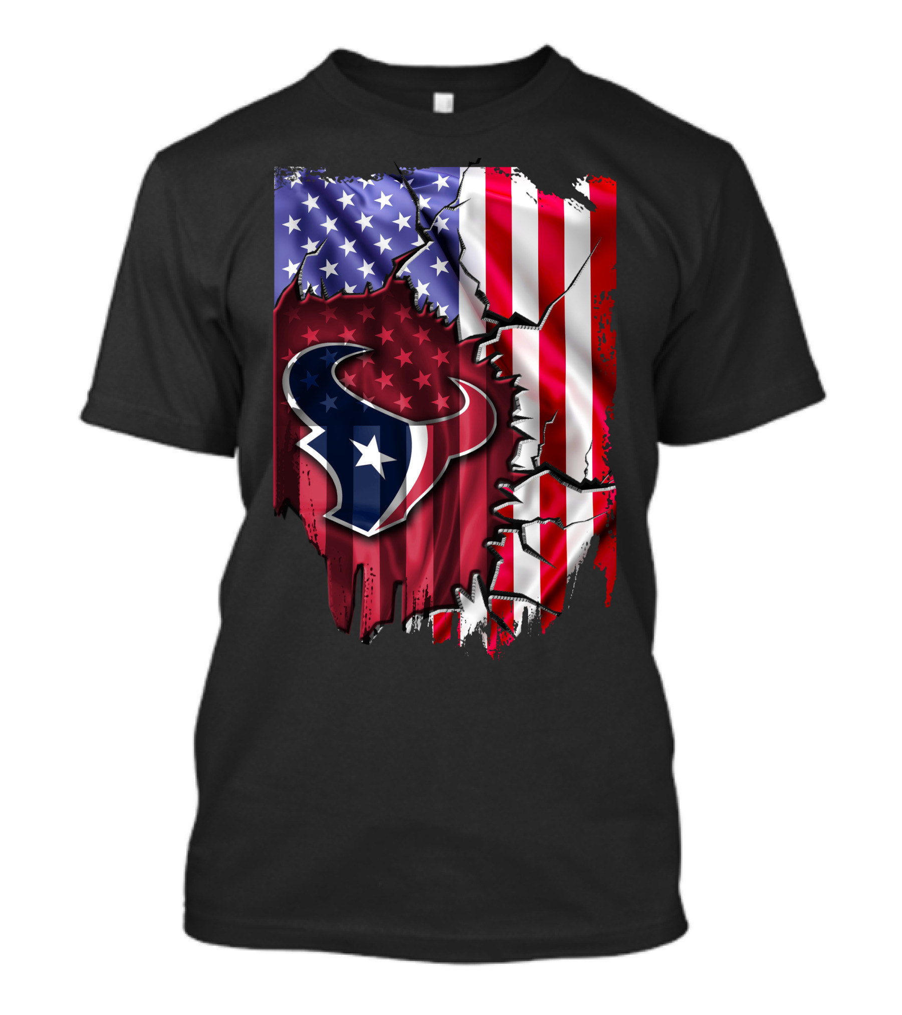 American Flag Houston Texans Logo Burst T-Shirt