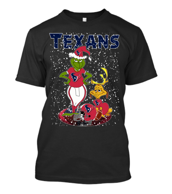 Texans Grinchxmas Festive Football Mashup T-Shirt