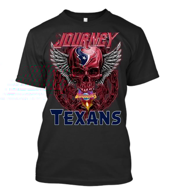 Journey Texans Winged Skull With Houston Logo Motif T-Shirt