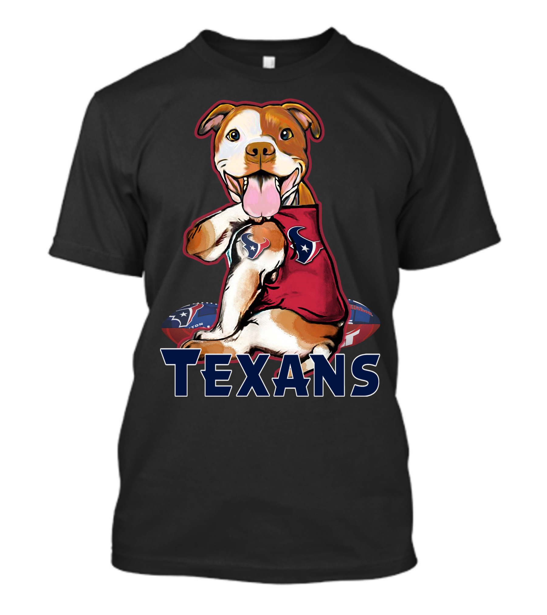Texans Pitbull Football Team Spirit T-Shirt