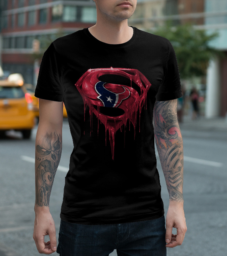 Dripping Superman Houston Texans T-Shirt