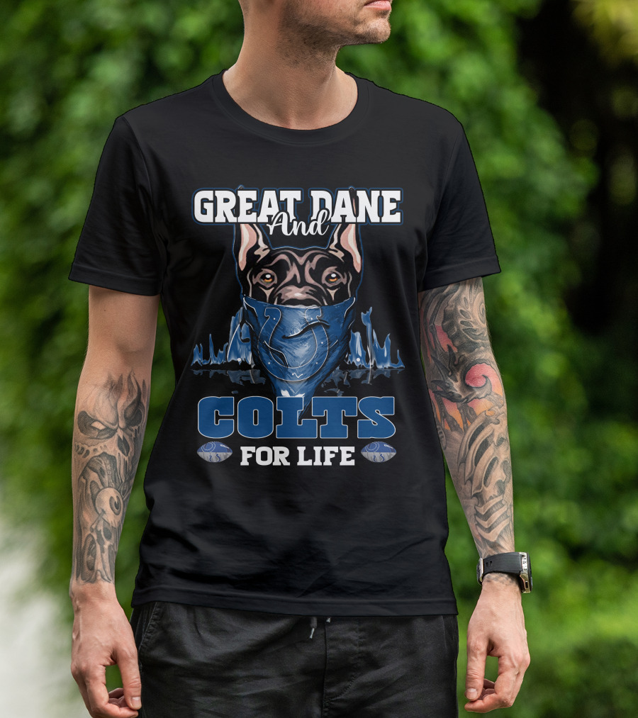 Great Dane And Colts For Life Indianapolis T-Shirt