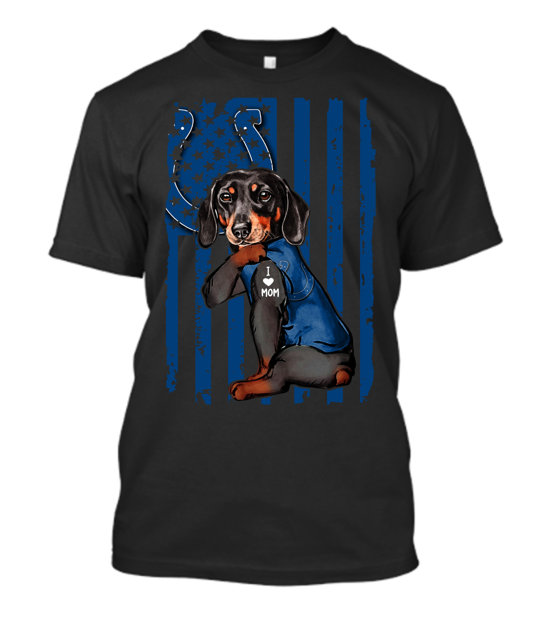 Dachshund I Love Mom Indianapolis Colts T-Shirt