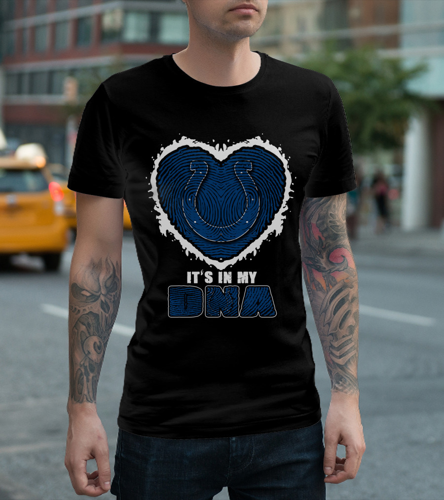 It's In My DNA Indianapolis Colts Heart Horseshoe T-Shirt