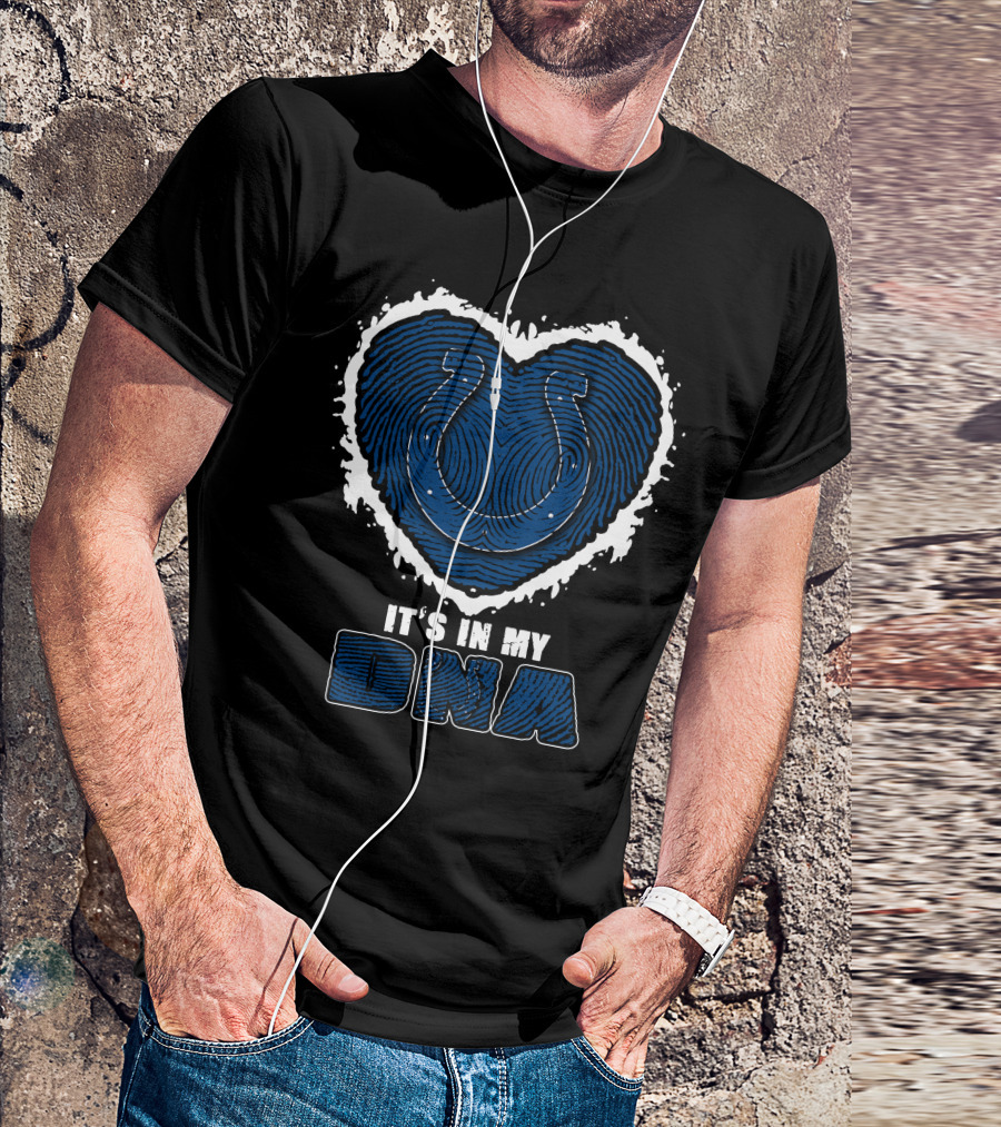 It's In My DNA Indianapolis Colts Heart Horseshoe T-Shirt