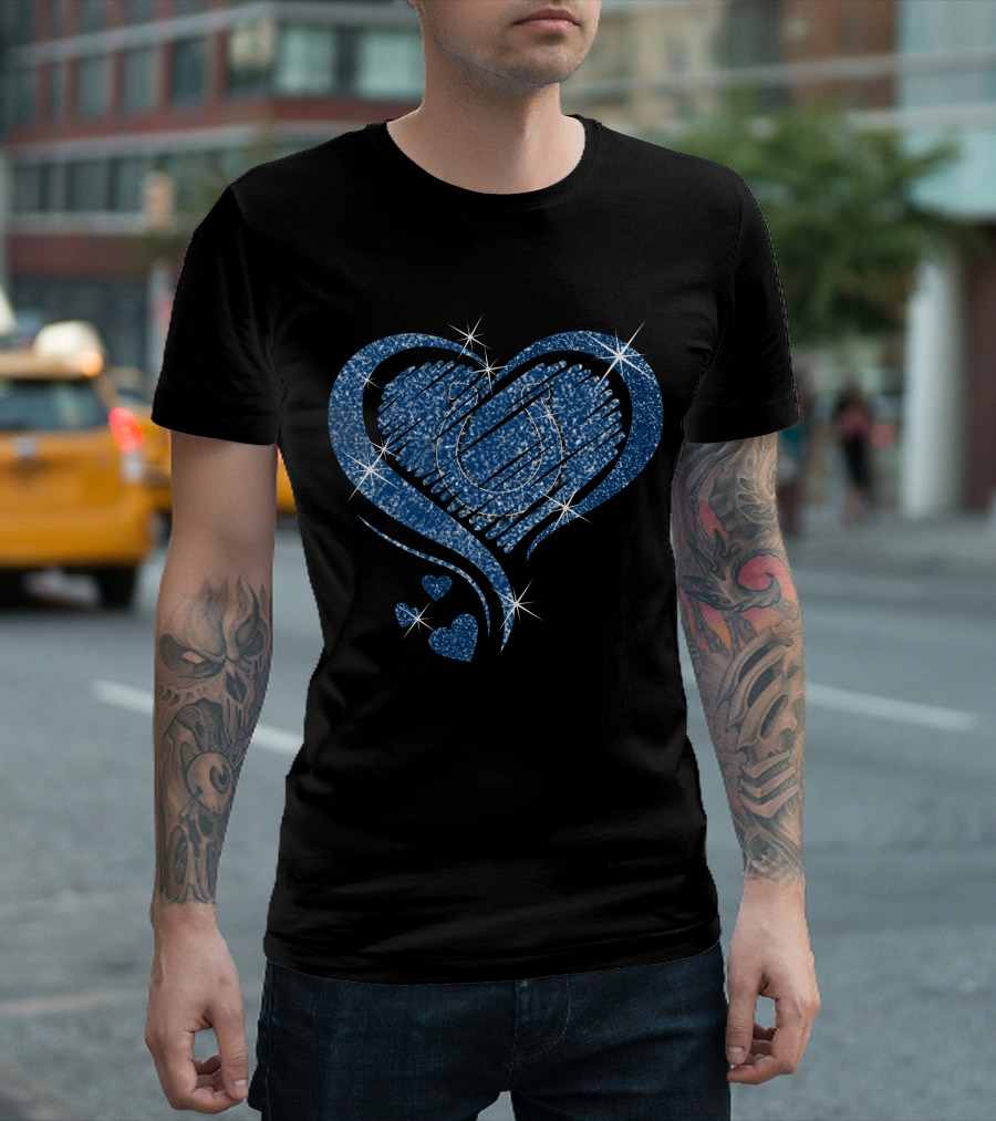 Heart Diamond Indianapolis Colts Sparkle Blue T-Shirt