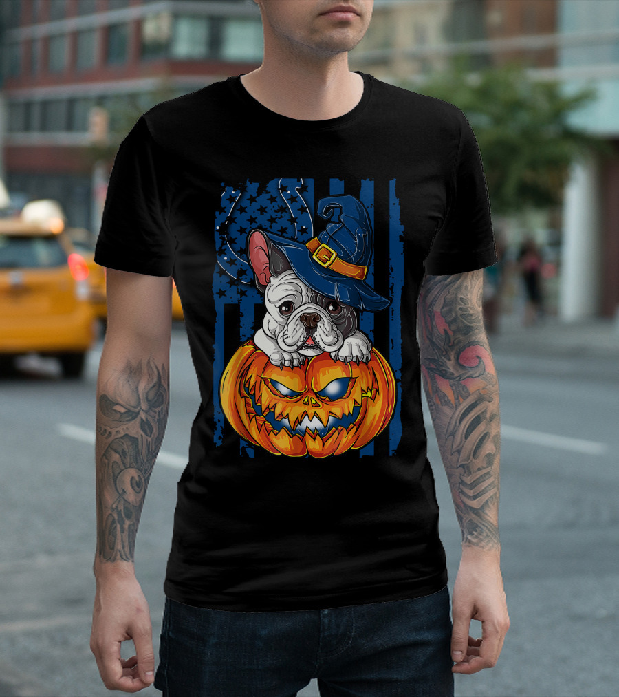 Hlw Halloween Bulldog Indianapolis Colts Pumpkin Magic T-Shirt
