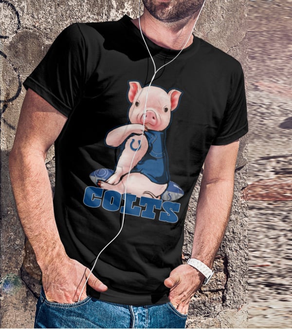 Pig With Indianapolis Colts Logo And Jersey T-Shirt