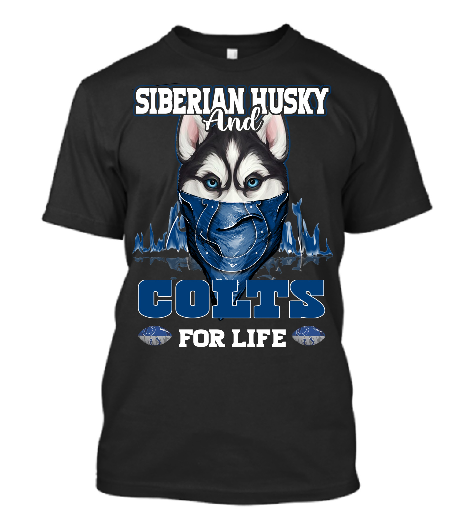 Siberian Husky And Indianapolis Colts For Life T-Shirt