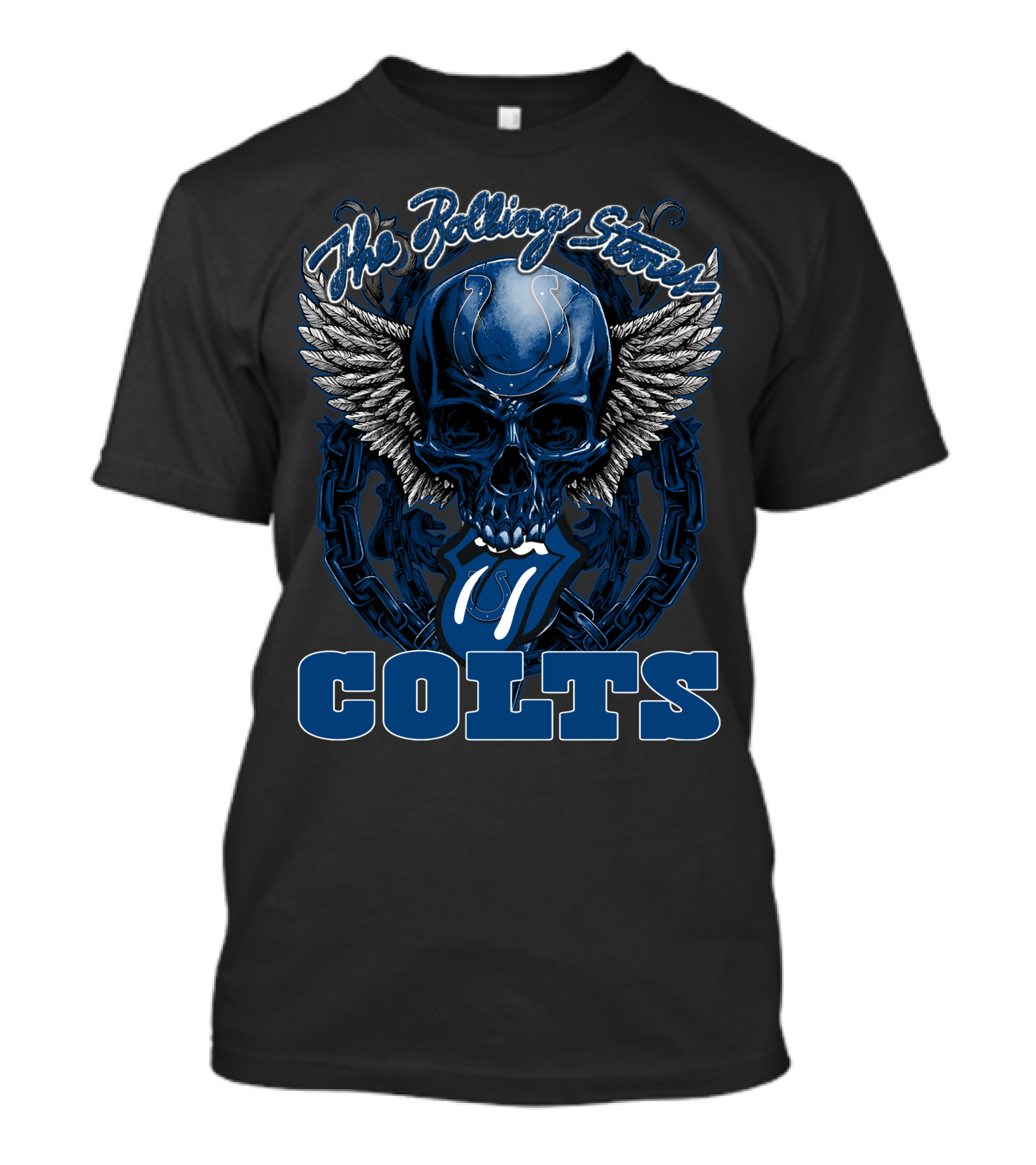 The Rolling Stones Indianapolis Colts Skull Winged Tongue T-Shirt