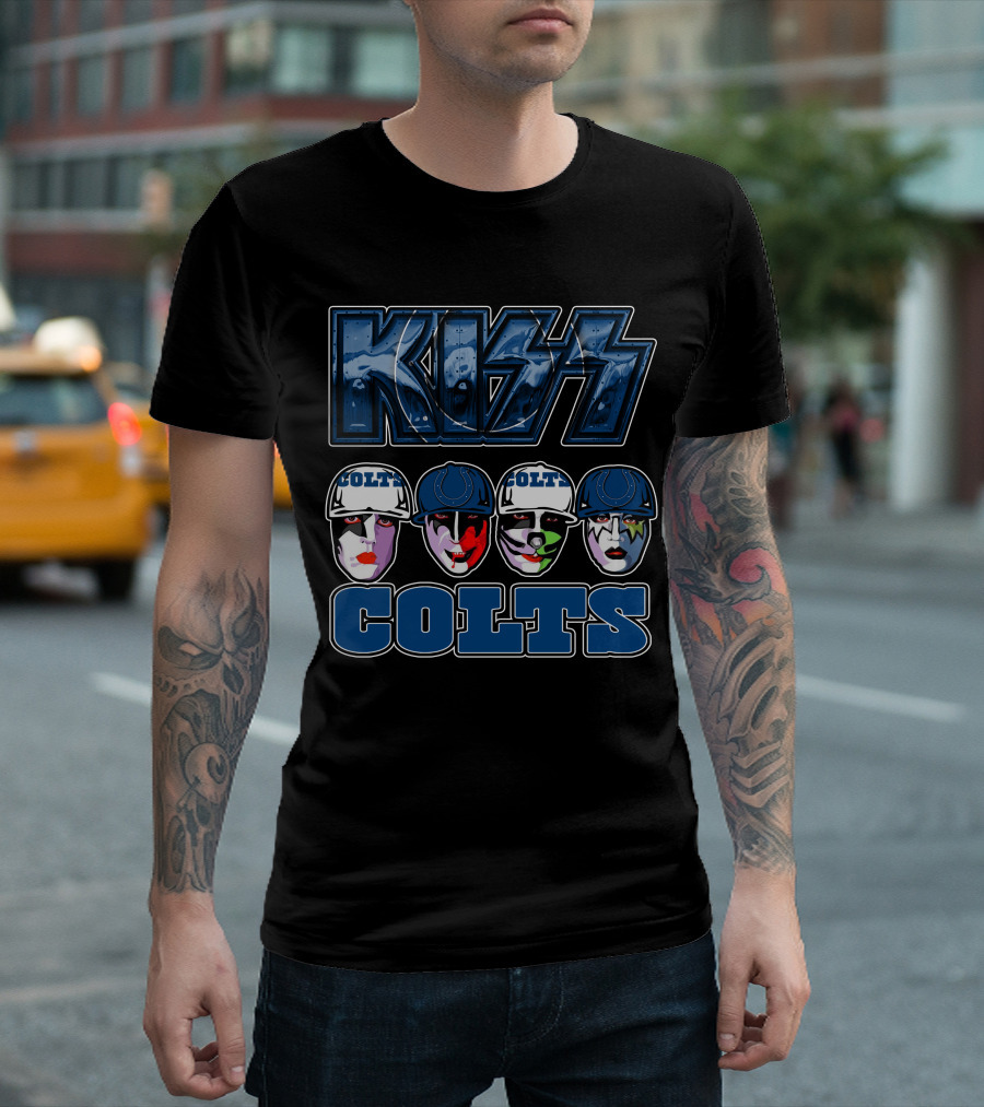 KISS Indianapolis Colts Face Paint Helmets T-Shirt