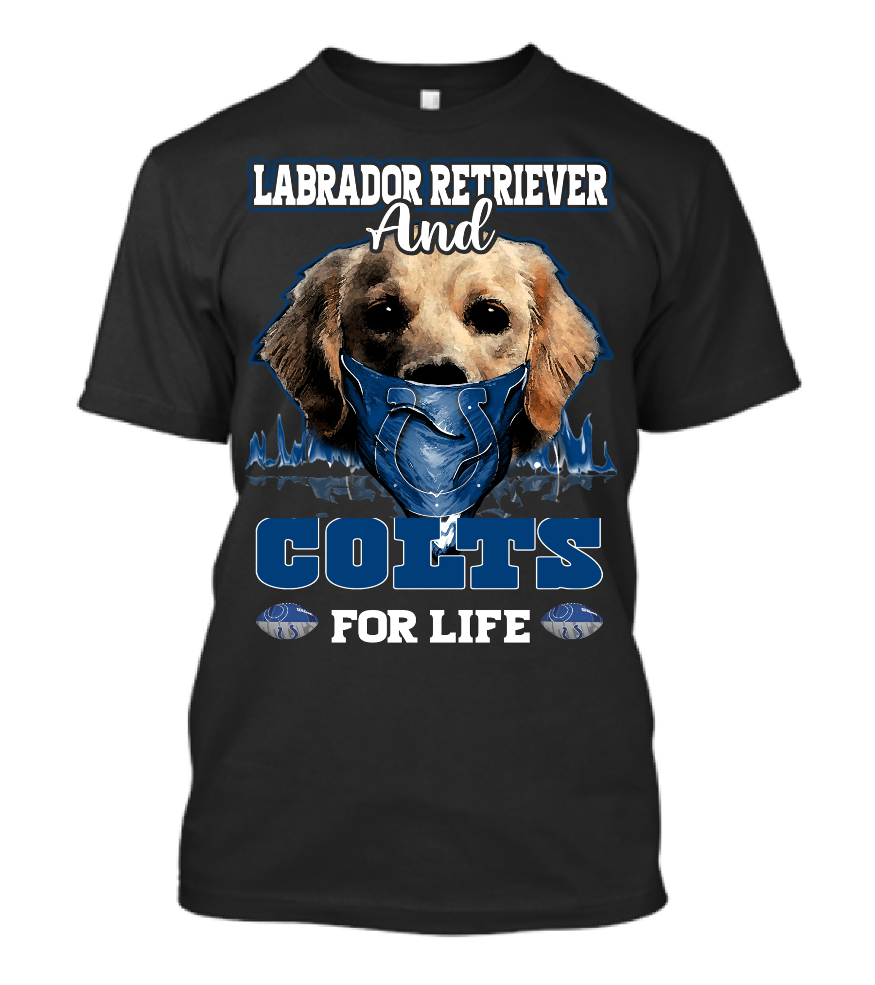 Labrador Retriever And Colts For Life Indianapolis T-Shirt