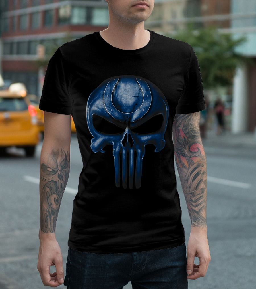 Indianapolis Colts Punisher Skull T-Shirt
