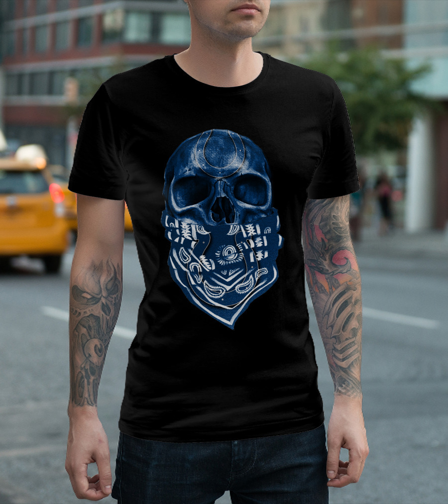 Indianapolis Colts Skull Bandana T-Shirt