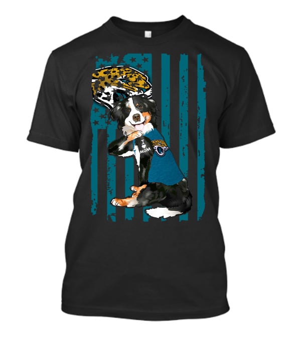 Border Collie I Mom Jacksonville Jaguars Flag T-Shirt