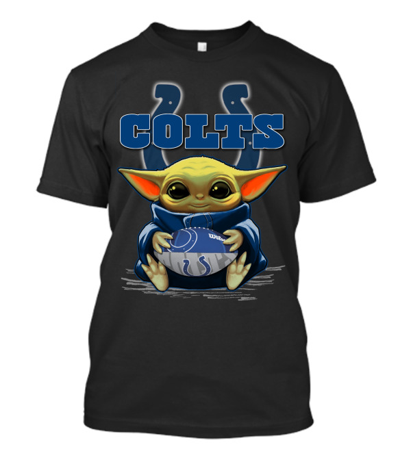 Colts Baby Yoda Football Fan Indianapolis Team T-Shirt