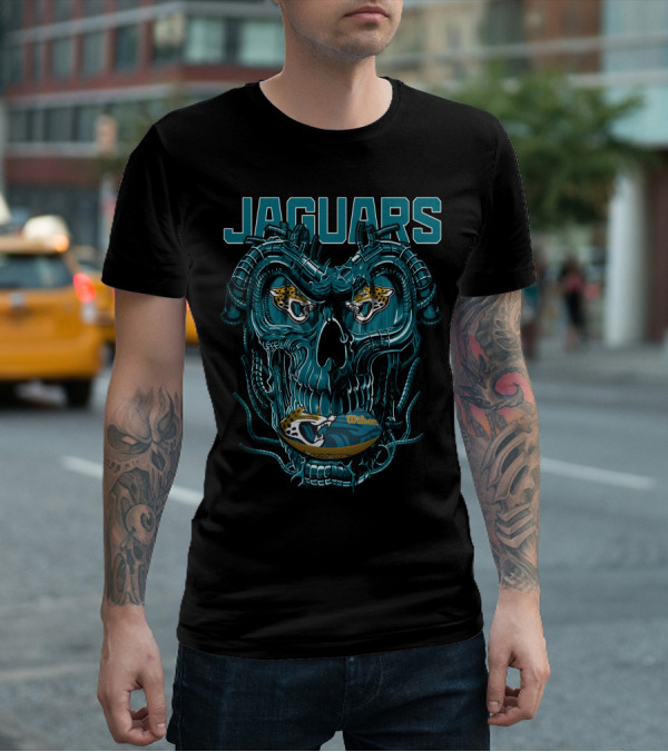 Jaguars Dragonskull Jaguar Heads Football Wilson T-Shirt