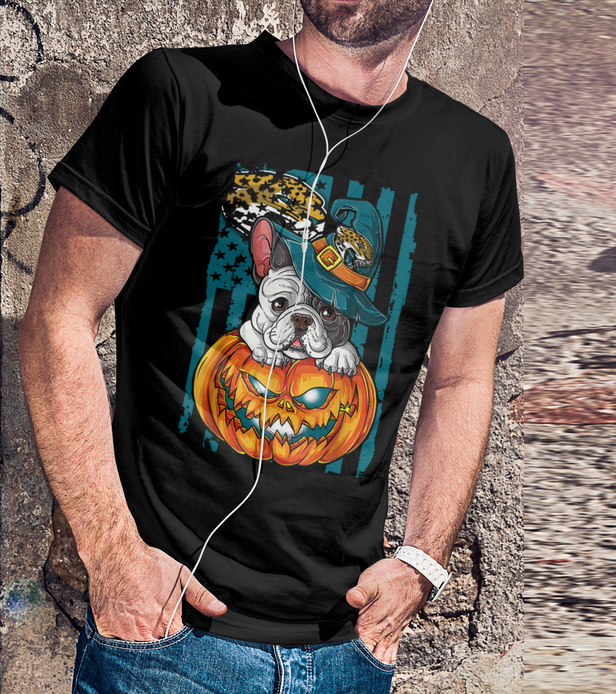 Hlw Bulldog Halloween Pumpkin Jacksonville Jaguars Hat T-Shirt