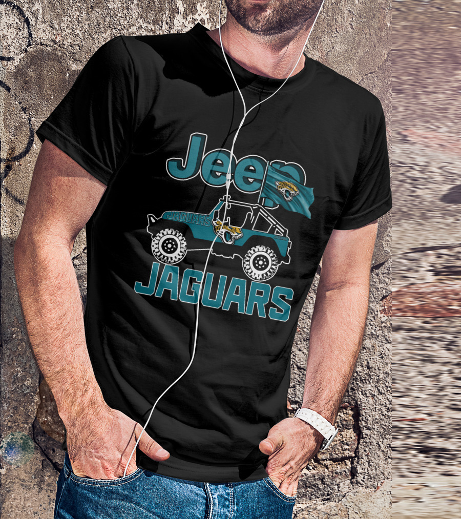 Jeep Jaguars Jacksonville Flag Off-Road Adventure T-Shirt