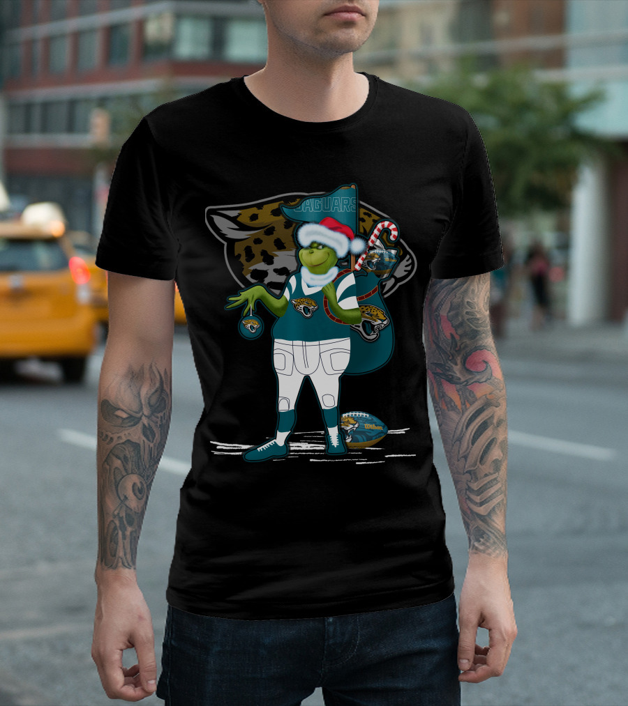 Grinchxmas Jacksonville Jaguars Holiday Football Fan Gear T-Shirt
