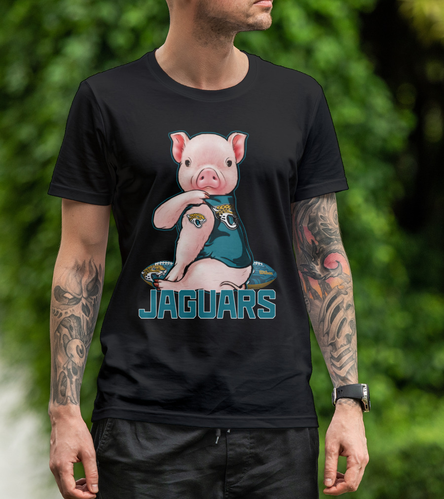 Pig Wearing Jacksonville Jaguars Football Jersey Jaguars T-Shirt