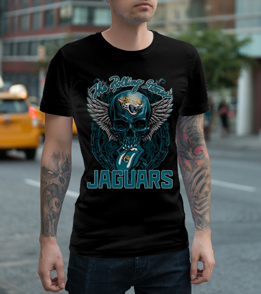 The Rolling Stones Jaguars Skull With Wings And Tongue T-Shirt