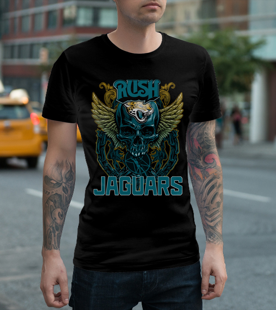 Rush Jacksonville Jaguars Skull Winged T-Shirt