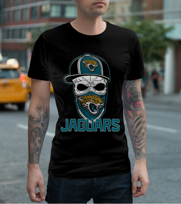 Jacksonville Jaguars Skull Bandana Hat T-Shirt